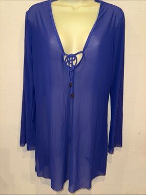 NWT Be Creative bikini swimsuit cover up tunic dress size m mesh